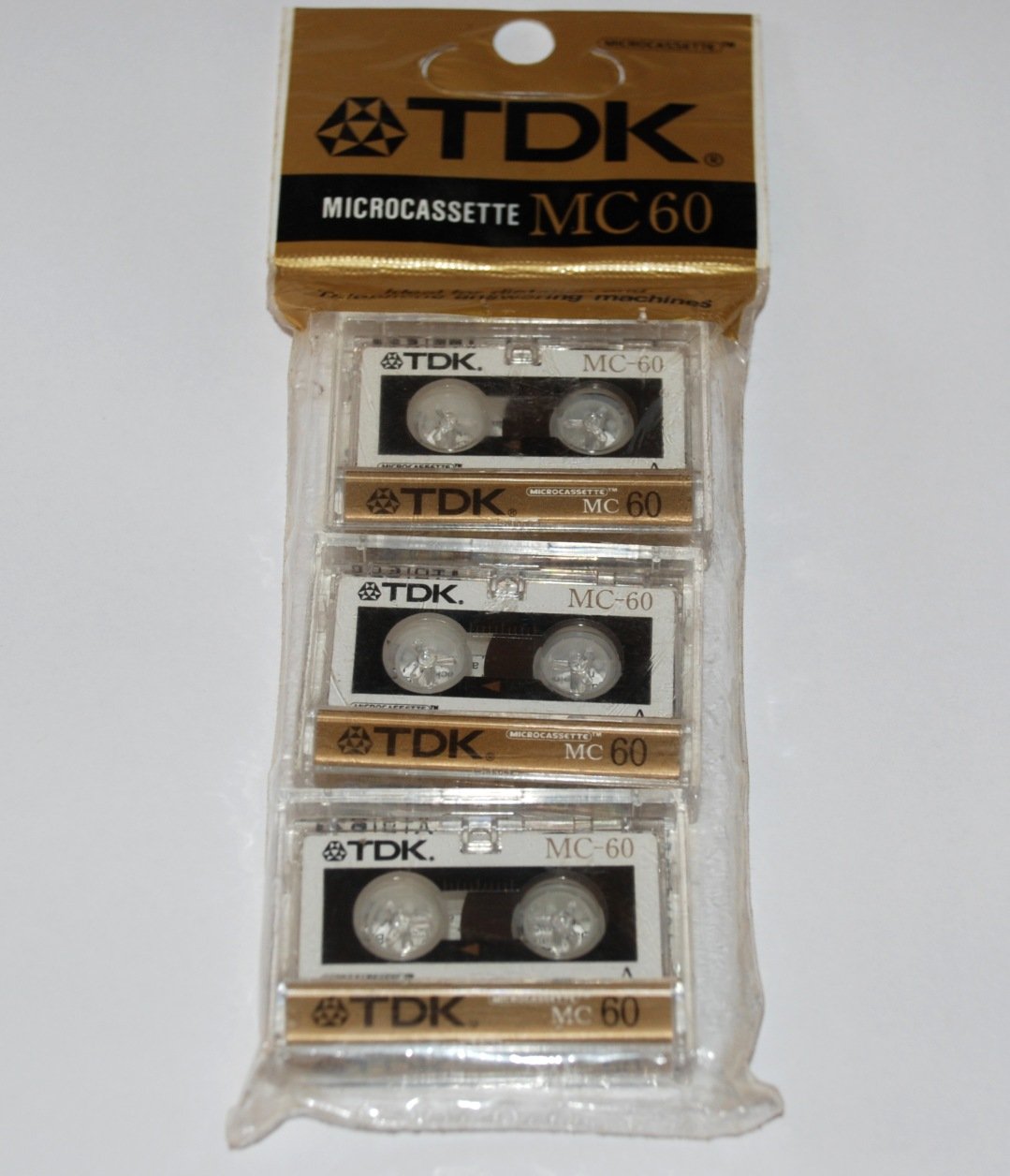 TDK D-MC60U3 Audio Microcassettes With Case - 60 MIN, 3 PK