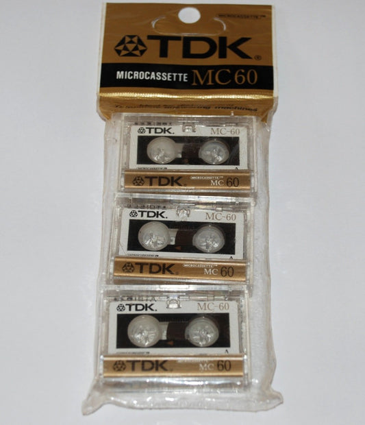 TDK D-MC60U3 Audio Microcassettes With Case - 60 MIN, 3 PK