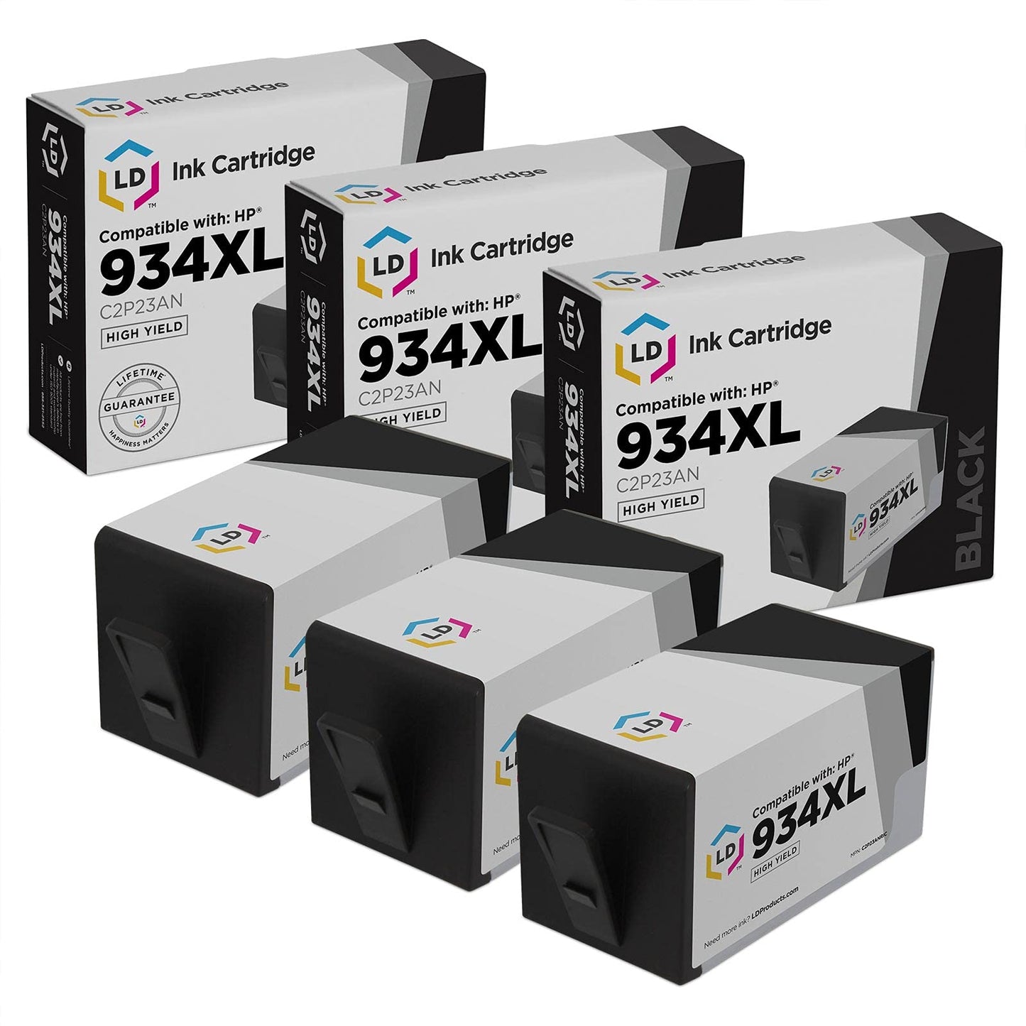 LD Products Remanufactured C2P23AN 934XL Replacement for 934XL Ink Cartridges for HP Printers High Yield for Use with OfficeJet 6812 6815