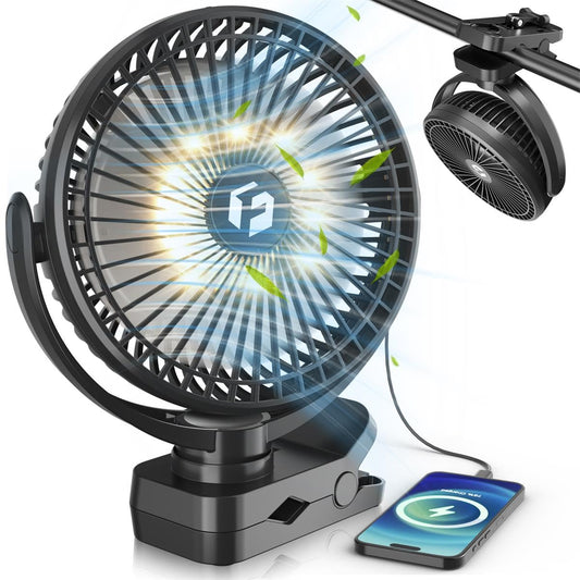 40000mAh Clip on Fan - 150H Working Time Rechargeable Fans for Golf Cart