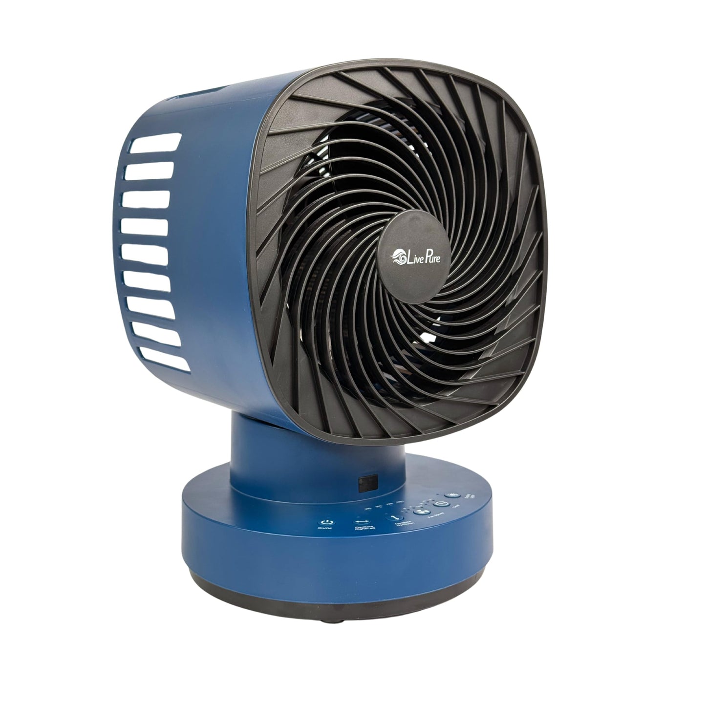LivePure Rechargeable 4 Speed Orbital Dual Oscillating Fan w/Remote, Navy