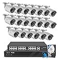PANOOB 32 Channel Security Camera System 4K, 20pcs 8MP Wired Outdoor Home Surveillance IP PoE Cameras with Human Vehicle Detection, Remote Playback