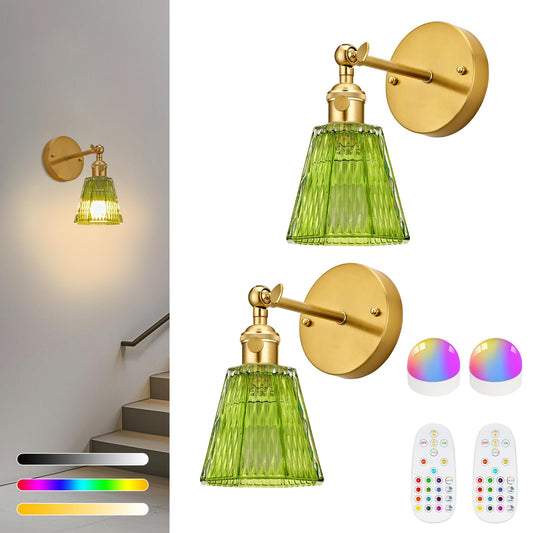 Battery Operated Wall Sconce, Rechargeable Vintage Wall Light with Remote Control Sconce Light Renter Friendly Sconces Home Decor for Bedroom, Living