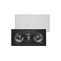 Monoprice 2-Way Carbon Fiber In-Wall Center Channel Speaker - Dual 5.25 Inch (Single) Easy Install For Home Theater - Alpha Series,Off-White