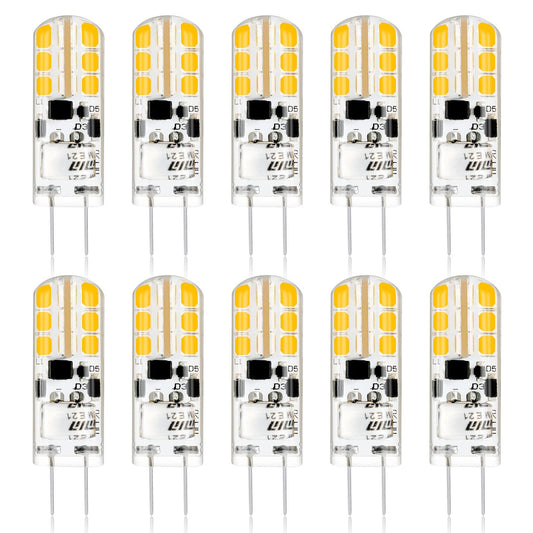 YUIIP G4 LED Bulb 2W, 12V JC G4 Bi Pin Bulb, 20W Halogen Bulb Replacement, Warm White 2700K G4 LED Light Bulbs for Under Cabinet Puck Light