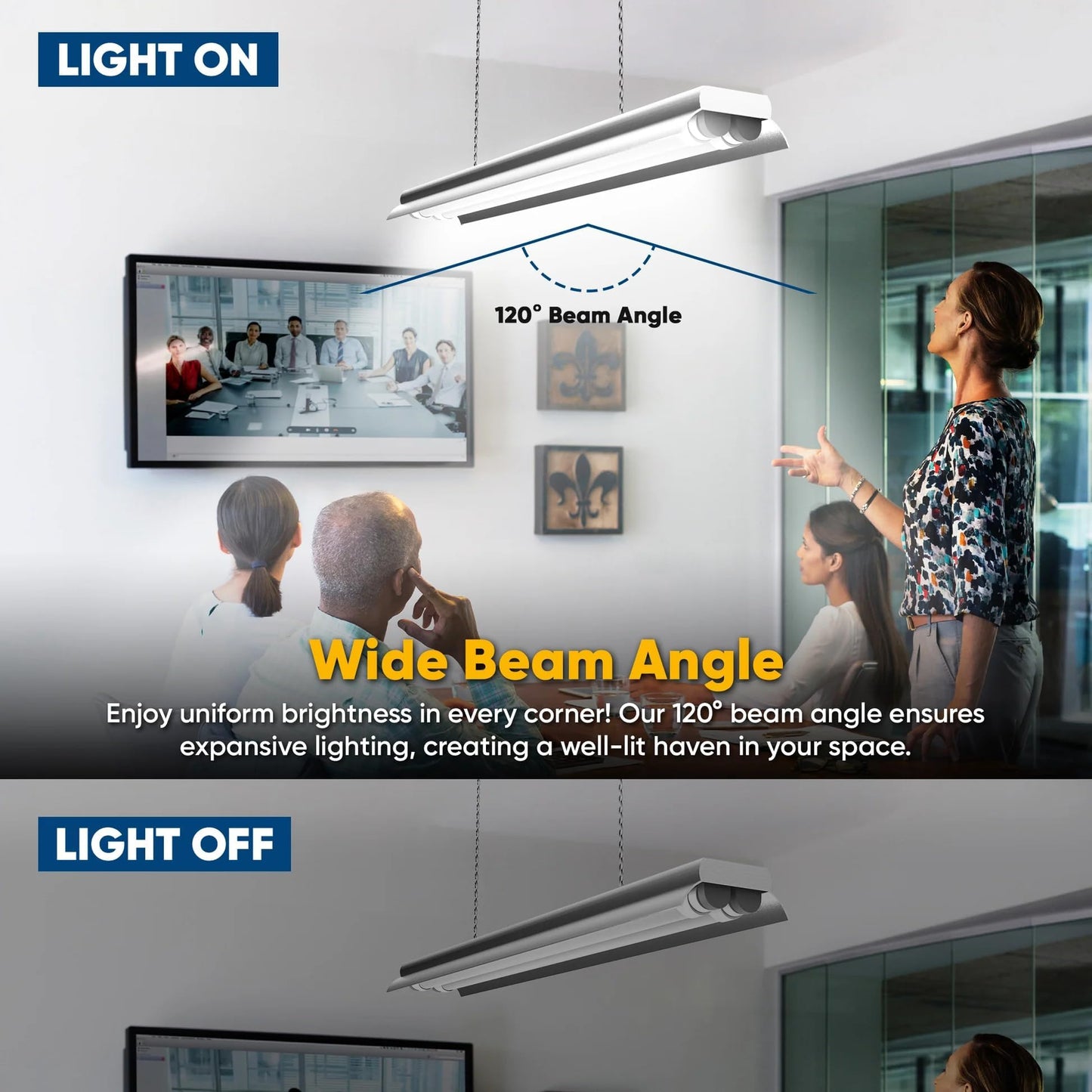 LEDMyplace 20W 4Ft LED Tube Light Bulb, Double Ended Ballast Compatible, Frosted Lens, 5000K Daylight White, 60W Replacement, for Office, Warehouse
