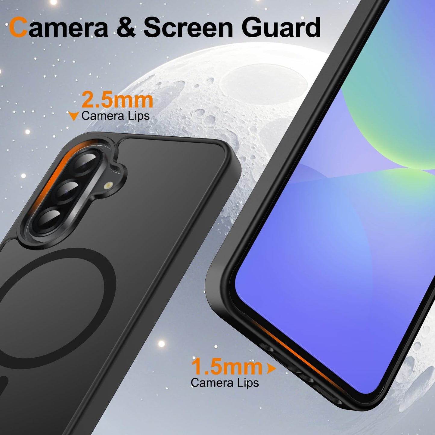 Ezanmull for Samsung Galaxy A36 5G Phone Case Magnetic Shockproof, [Fit for MagSafe] [Glass Screen Protector + Camera Lens Protector] Translucent