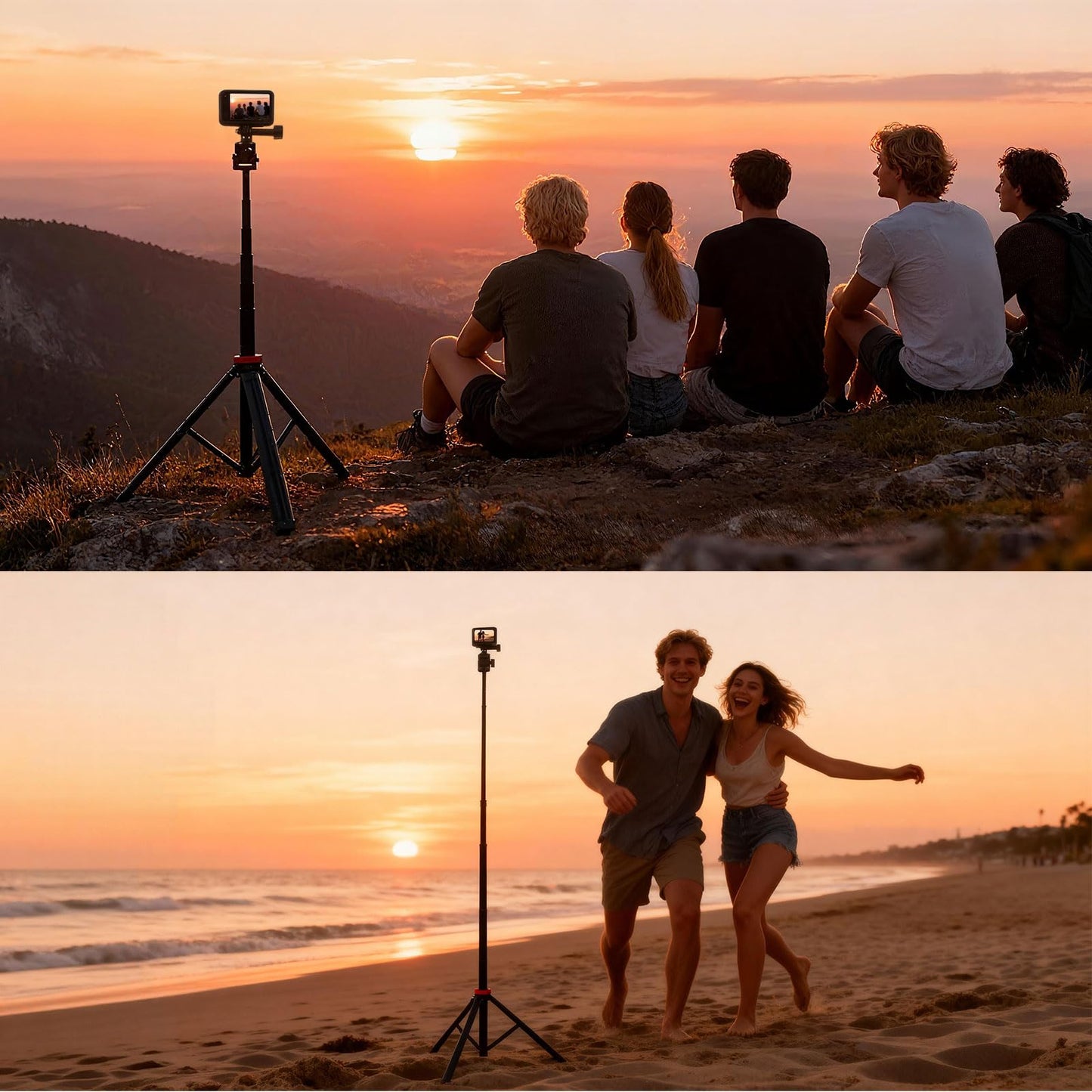 Osmo Action 6/5 pro 81" Extendable Selfie Stick & Tripod for Gopro Camera, Vlogging Video Recording, Compatible with GoPro Max Hero 14 13 12 11 10