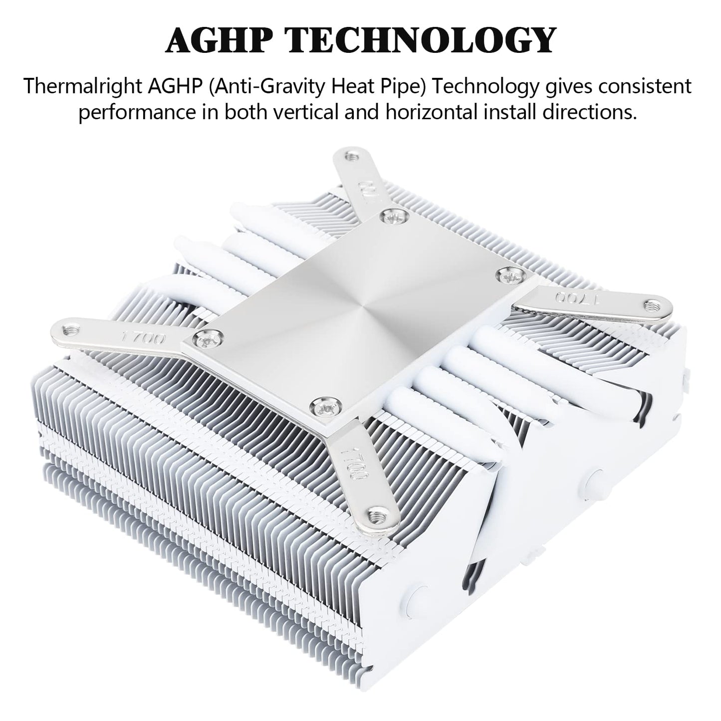 Thermalright AXP90-X53 White Low Profile ITX CPU Air Cooler, 53mm Height, TL-9015W Slim PWM Fan Low Noise 22.4dba, Silent ITX CPU Cooler, 2700RPM,for