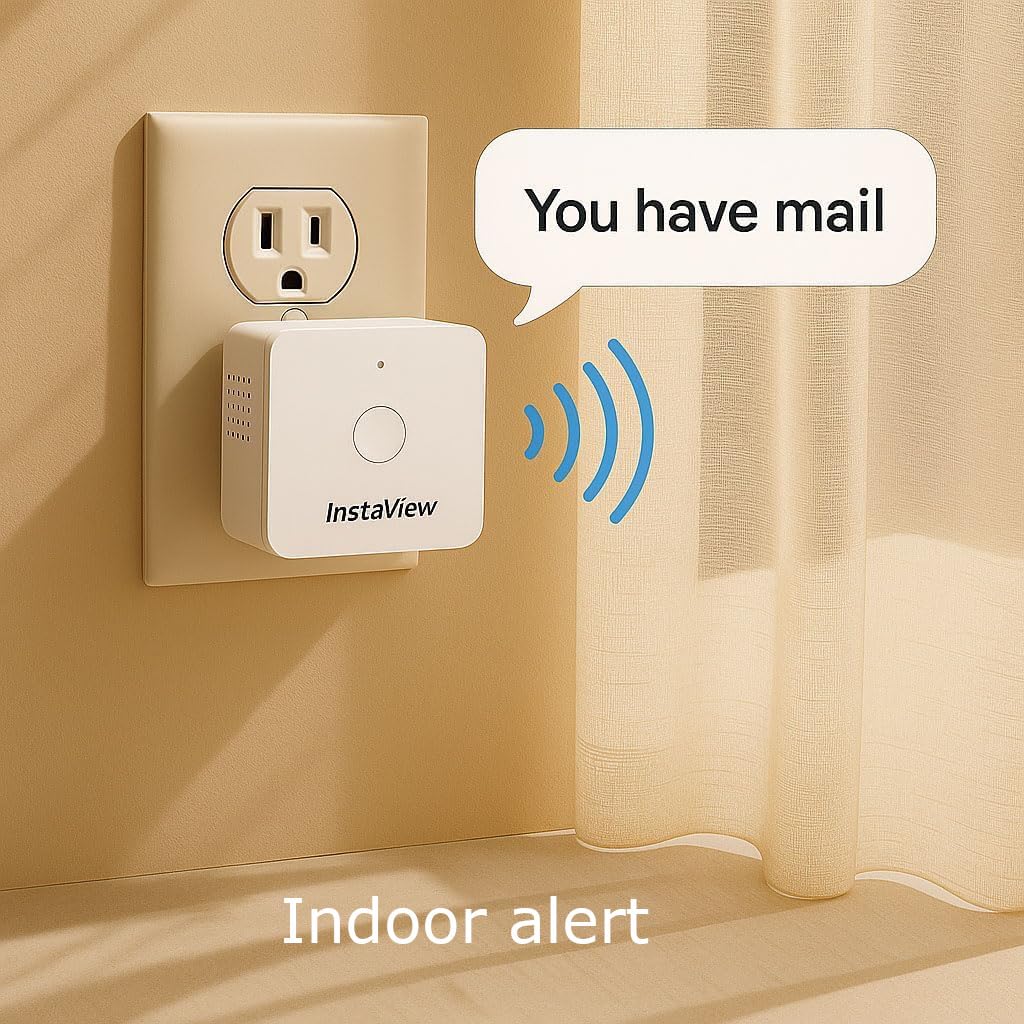 InstaView Wireless Mailbox Alert System with Sensors and Receiver, Mailbox Alarm for Delivered Mail, Mail Chime with Phone App Notification, 1K ft