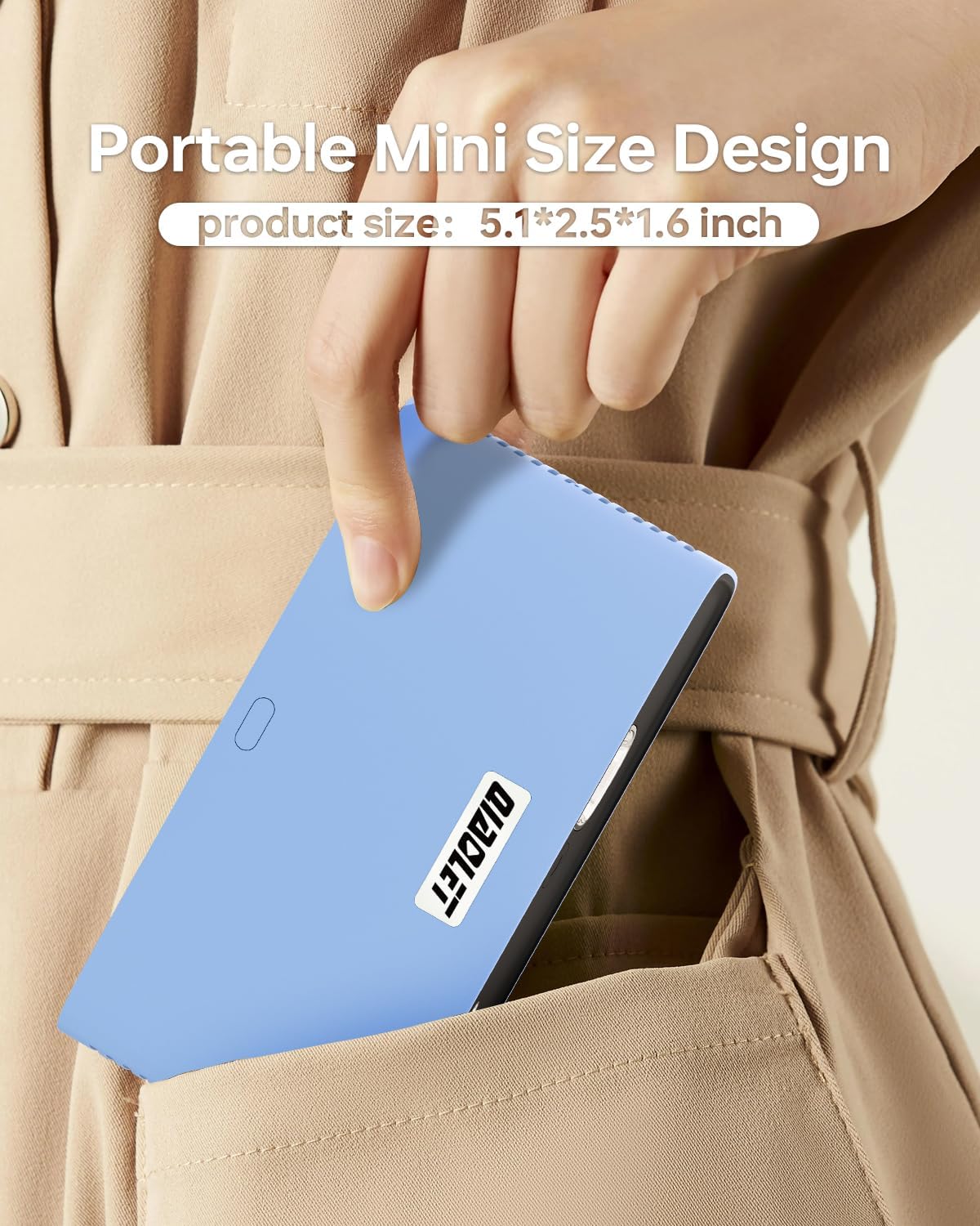 Ultra Mini Pocket Projector - DLP Smart Projector with WiFi and Bluetooth: Built in Battery/Apps/Speaker, 4K/1080p Support, Auto Focus & Keystone