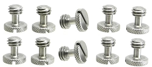 Steel Screws 3/8" Tripod Quick Release QR Plate Camera Flathead Slot Stainless SS Ideal for Manfrotto/Sachtler (10)