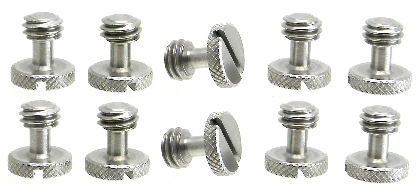 Steel Screws 3/8" Tripod Quick Release QR Plate Camera Flathead Slot Stainless SS Ideal for Manfrotto/Sachtler (10)
