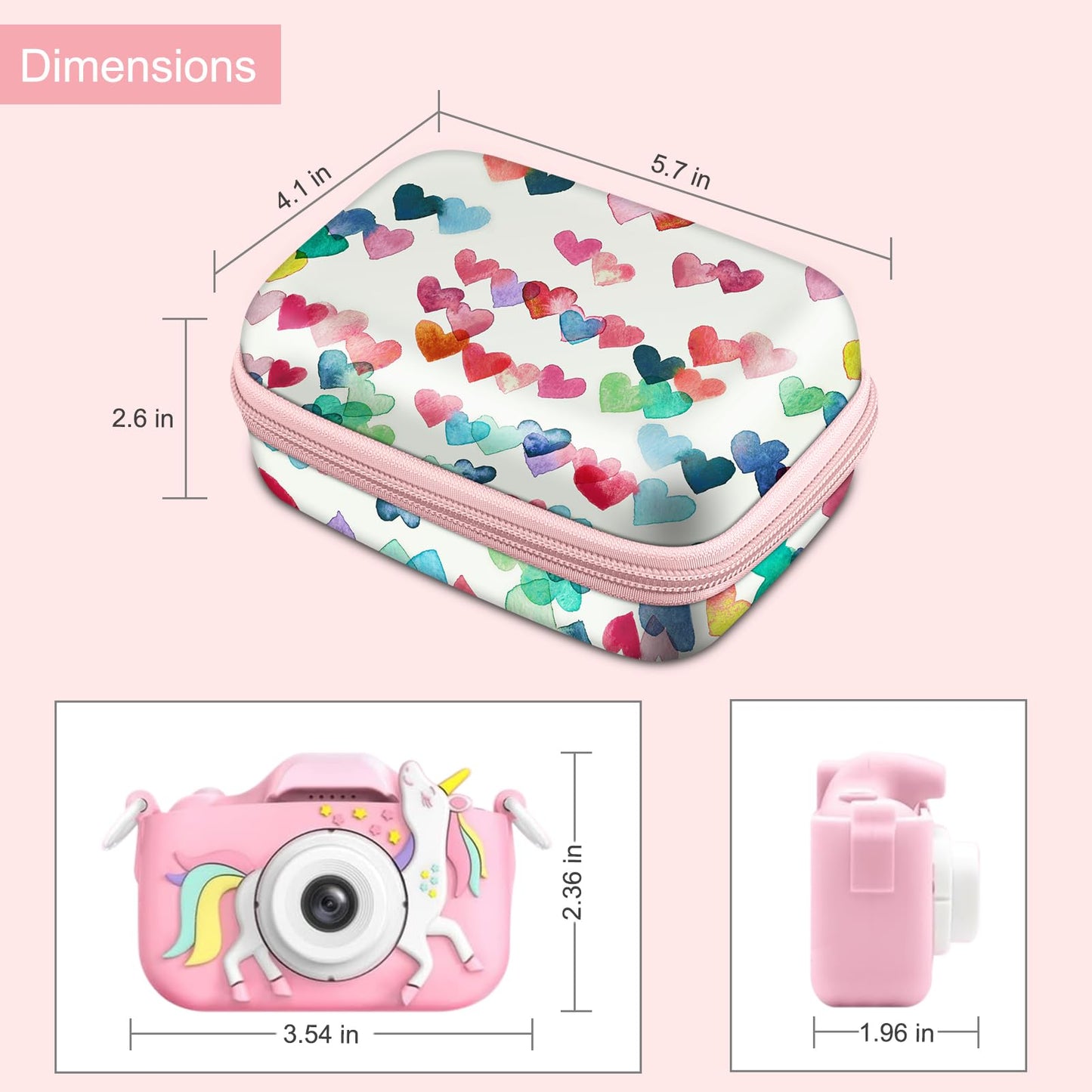 FINTIE Kids Camera Case Compatible with Goopow/Seckton/Dylanto/Mgaolo/Masterbee/CIMELR/Desuccus Kids Digital Camera Toys, Children Carrying Bag
