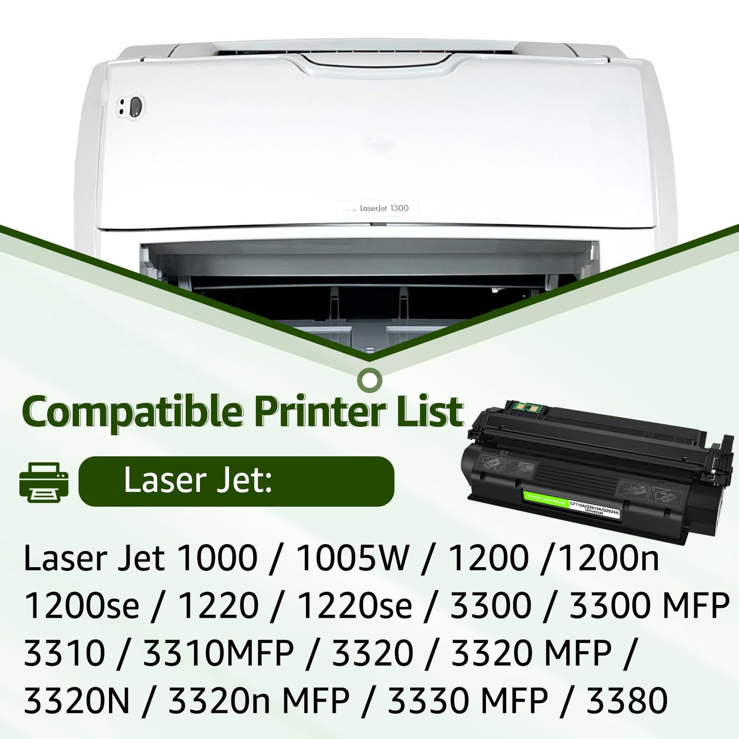 greencycle Q2624A 24A Replacement Black Toner Cartridge Compatible for HP LaserJet 1150 Printer Pack of 2