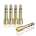 HOYAWU 5-Pack 6.35mm to 3.5mm Adapter, Gold Plated 1/4 Male to 1/8 Female Headphone Adapter, Stereo Audio Jack Converter for Guitar, Amplifier