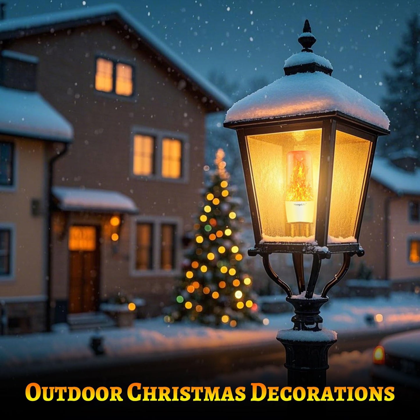 HoogaLife Flame Light Bulbs, E26 Led Light Bulb with Effect of Real Candle Fire Light, 4w Flame Bulb with Upside Down Effect, for Christmas Halloween