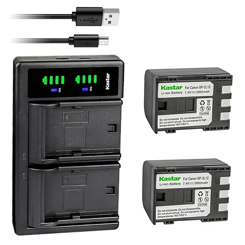 Kastar 2-Pack Battery and LTD2 USB Charger Compatible with Canon Elura 40 MC, Elura 50, Elura 60, Elura 65, Elura 70, Elura 80, Elura 85, Elura 90