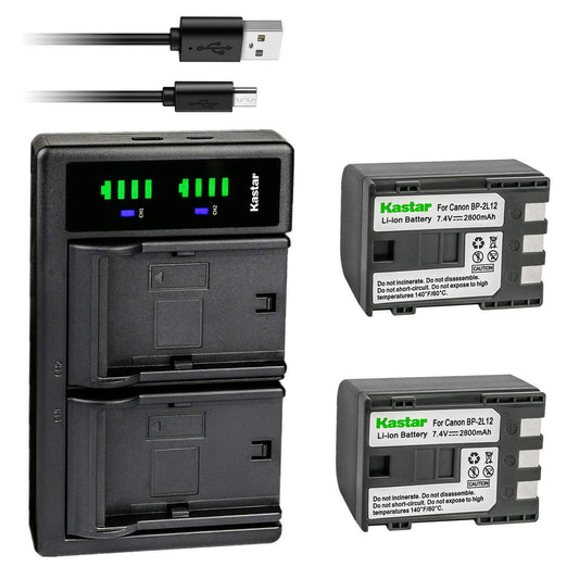 Kastar 2-Pack Battery and LTD2 USB Charger Compatible with Canon Elura 40 MC, Elura 50, Elura 60, Elura 65, Elura 70, Elura 80, Elura 85, Elura 90