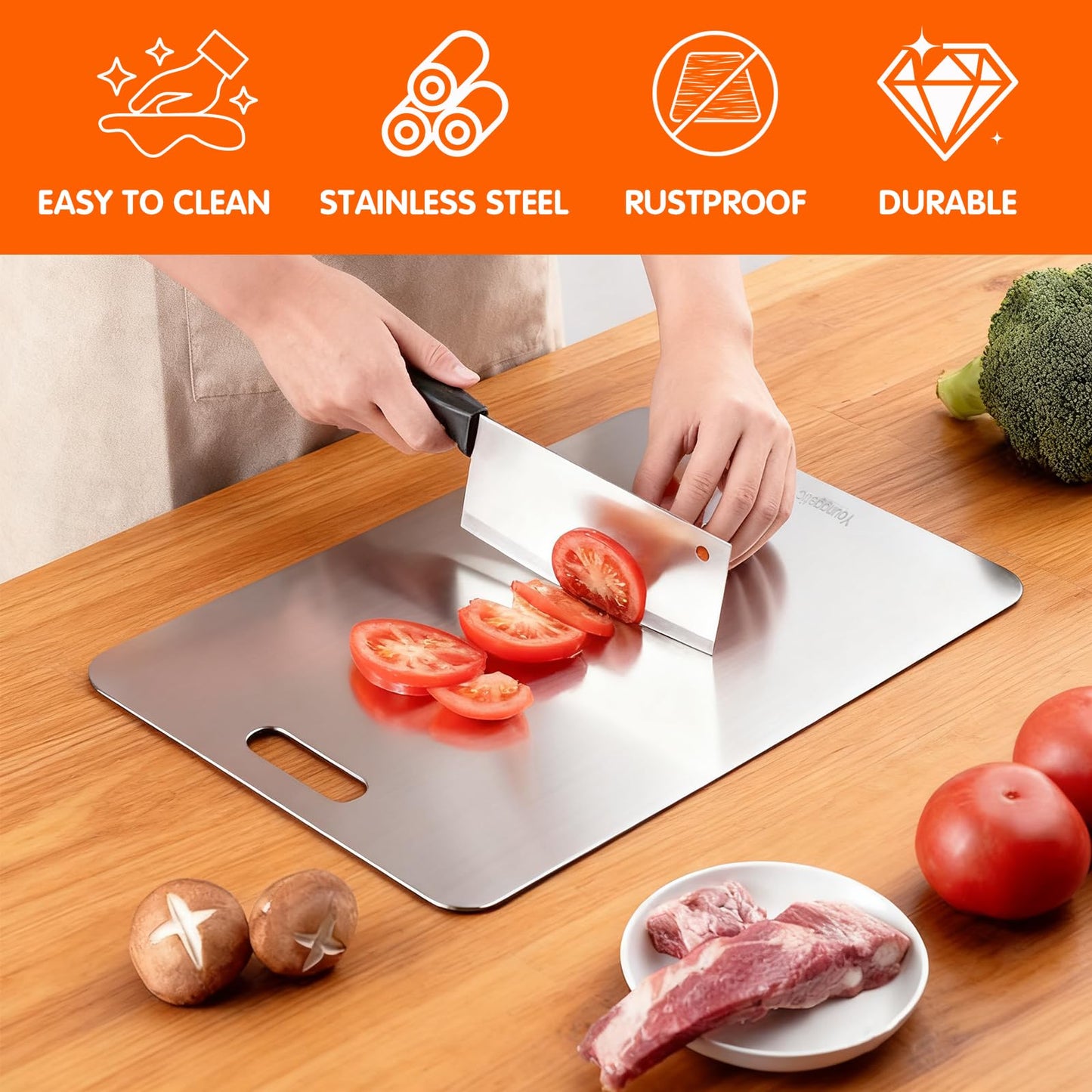 Titanium Cutting Board - New Upgrade 100% Pure Titanium Cutting Boards，Double-sided pure titanium Kitchen cutting board，Healthy…
