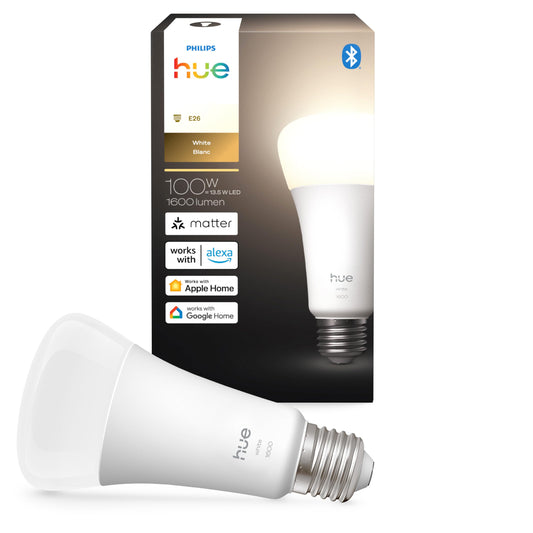 Philips Hue Smart LED A21 Bulb 1-Pack, Warm White Light 2700K, E26 Base, 13.5W, 1600 Lumens, Dimmable LED Bulbs, Works with Alexa, Google Assistant
