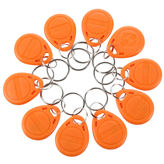 HWMATE 125khz RFID Smart EM ID Read Only Entry Access Keyfob Tag Token Keychain Card Color Orange (100 Pack)
