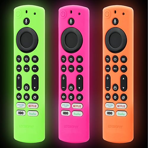 LEFXMOPHY 2023 Stick 4K Max Remote Cover for Toshiba and Insignia NSRCFNA21 CT-RC1US-21 CT95018 CTRC1US21, Silicone Protective 3-Pack Green Orange Hot