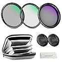 NEEWER 62mm Variable ND + CPL + UV Filter Kit (3 Pack), Multicoated Neutral Density (ND2-400) Circular Polarizer Camera Lens Polarizing Filter