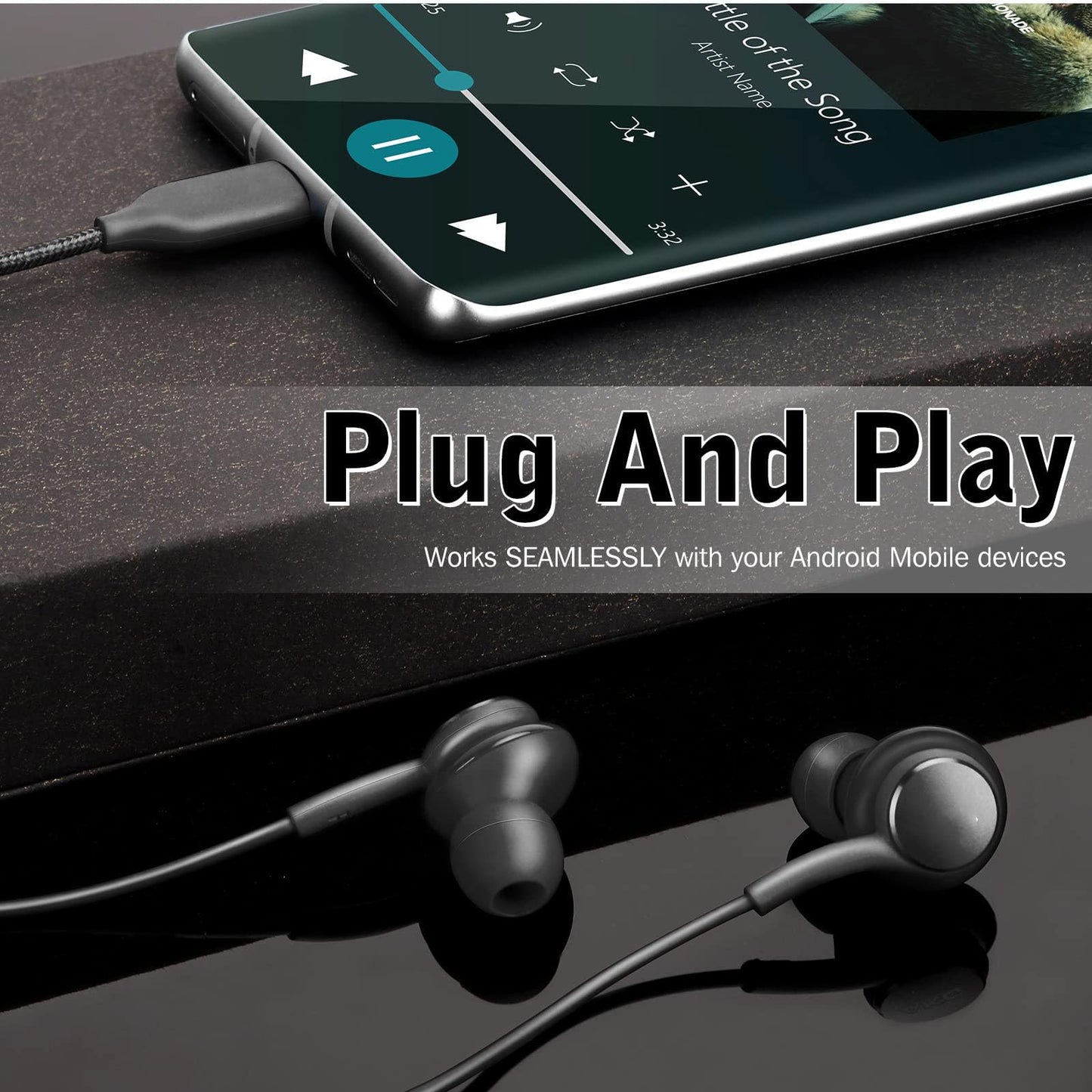 UrbanX 2021 Stereo Headphones for Samsung Galaxy S21 Ultra 5G, Galaxy S20 FE, Galaxy S20, Note 20 Ultra, Galaxy A33 5G, A53 5G, M52, M53, A73 5G…