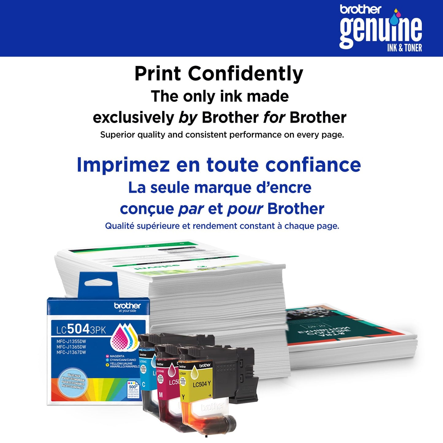 Brother Genuine LC504XLY High Yield Yellow Ink Cartridge (for use INKvestment 1355, 1365, and 1367 Printers)