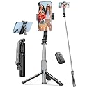 Selfie Stick, 41'' Extendable Phone Tripod Stand with Phone Holder & Detachable Remote, 360° Rotation Selfie Stick Tripod for Cell Phone Compatible