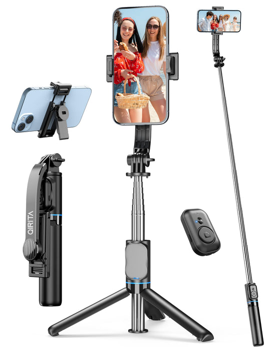 Selfie Stick, 41'' Extendable Phone Tripod Stand with Phone Holder & Detachable Remote, 360° Rotation Selfie Stick Tripod for Cell Phone Compatible