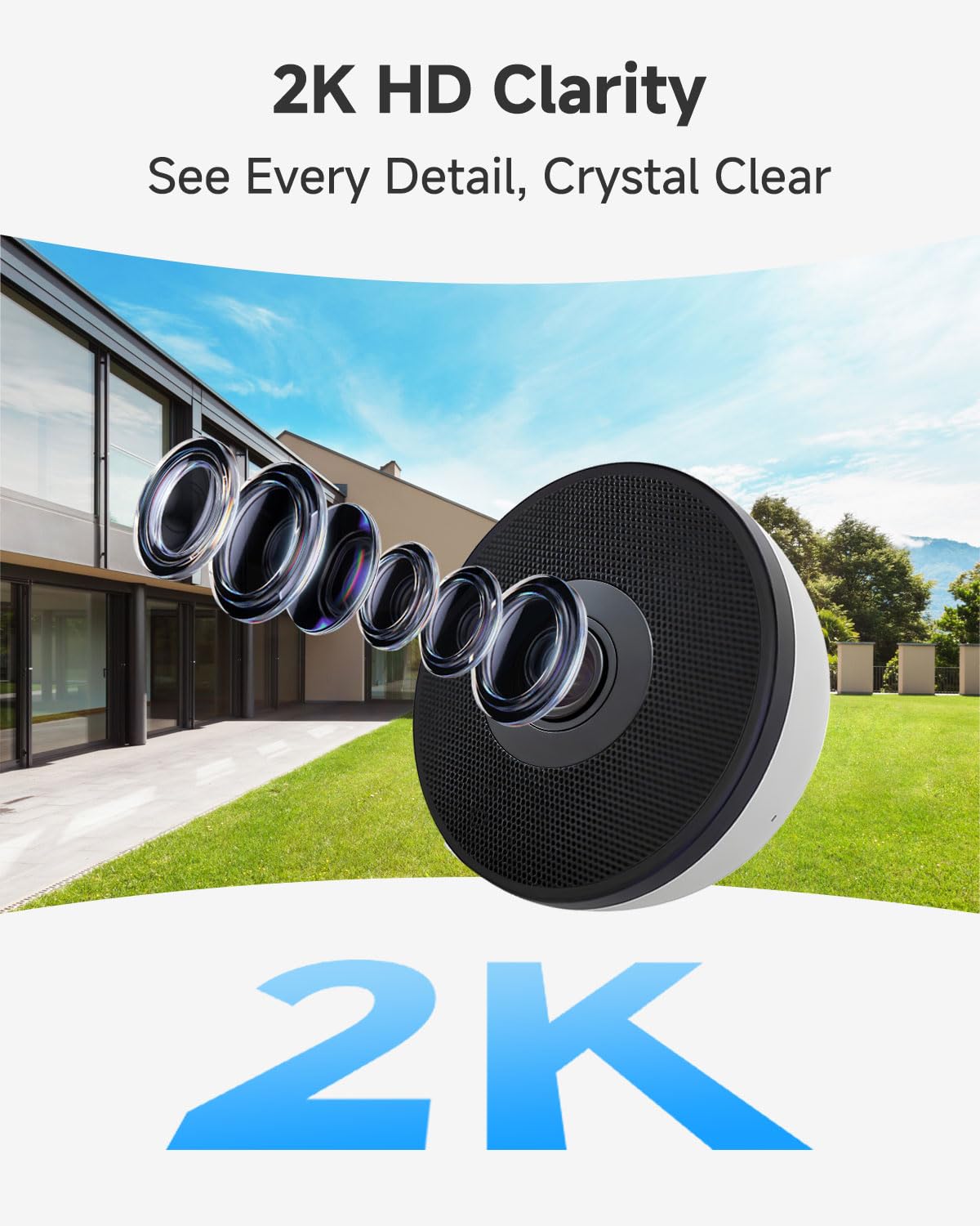 Noorio 2K 4MP Window Camera, 2.4GHz & 5GHz WiFi Indoor Cameras for Home Security with AI Person & Motion Detection, Blacklight Full Color Night