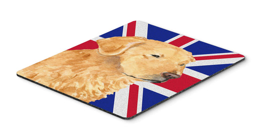 Caroline's Treasures SS4918MP Golden Retriever with English Union Jack British Flag Mouse Pad, Hot Pad or Trivet for Home Office Gaming Working