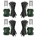 ZAIYW 4 Pack String Lights Battery Operated, Total 66Ft 200 LED Christmas Lights with Remote Timer 8 Modes Fairy String Lights Dark Green Wire