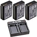 BM Premium 3 Pack of LP-E10 Batteries and Dual Bay Battery Charger for Canon EOS Rebel T3, T5, T6, T7, Kiss X50, Kiss X70, EOS 1100D, EOS 1200D, EOS