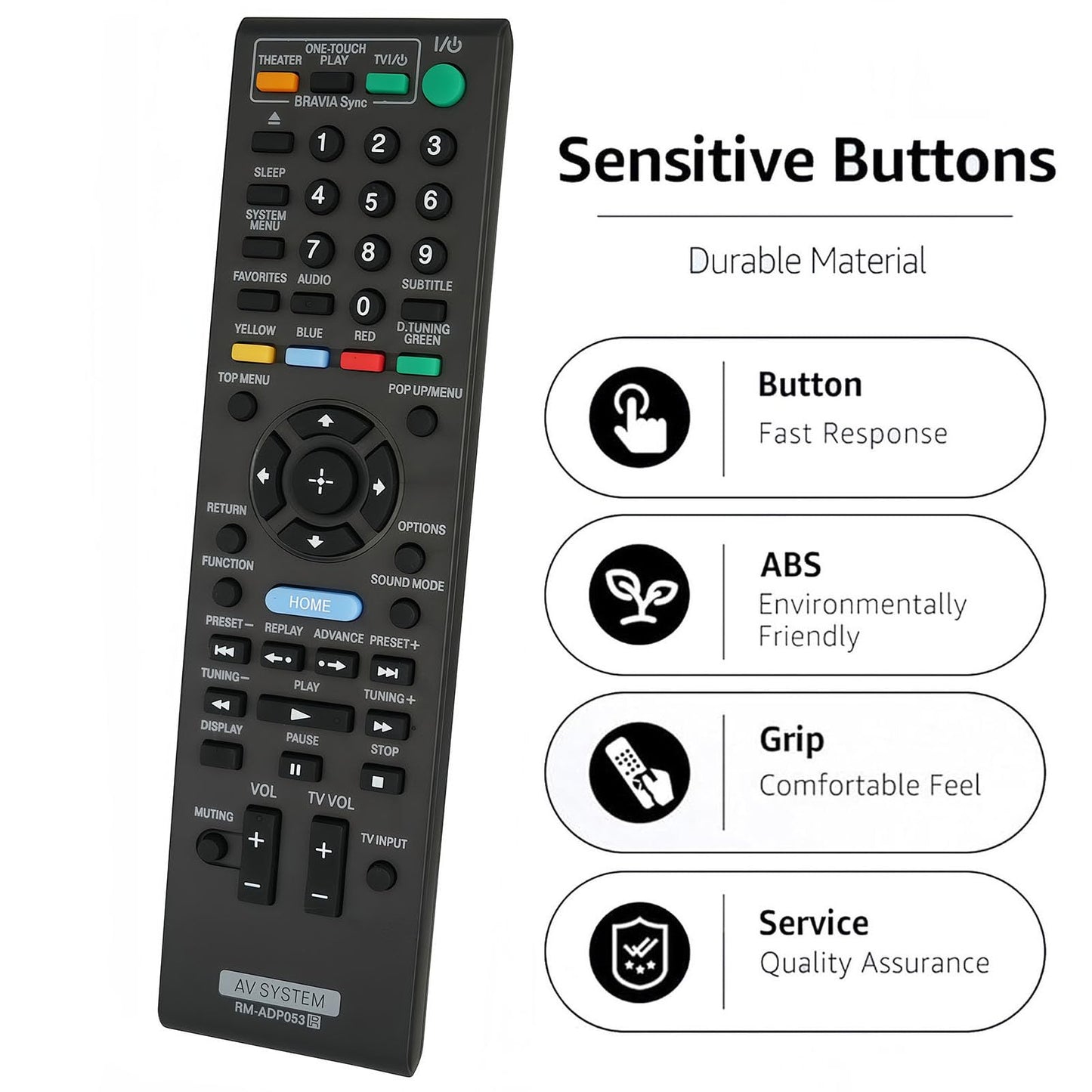 RM-ADP053 1-487-647-11 Remote Control Replaced for Sony BDV-E370 BDVF500 BDV-F7 HBDE570 Audio/Video Receiver AV System