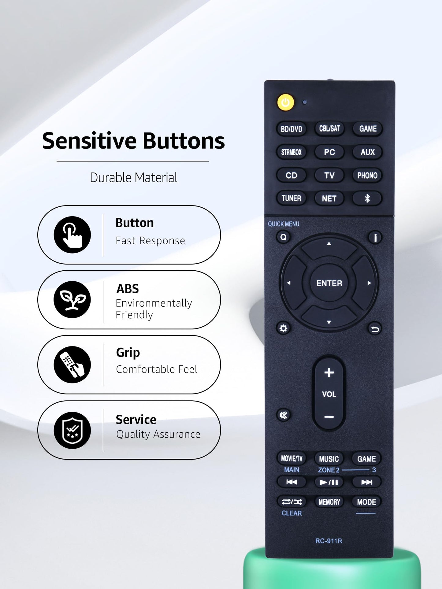 The New RC-911R RC911R Replacement for ONKYO AV Receiver The Remote Controller. Suitable for HT-S7800 TX-NR555 TX-NR575 TX-NR585 TX-NR656 TX-NR686