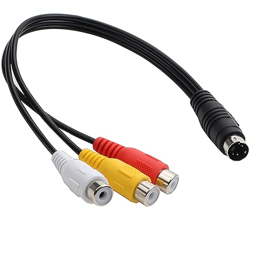 4 Pin S-Video to 3 RCA AV Female Cable for TV PC Computer Video AV Projector for Video TV Laptop Adapter Cable (27cm)