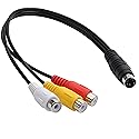4 Pin S-Video to 3 RCA AV Female Cable for TV PC Computer Video AV Projector for Video TV Laptop Adapter Cable (27cm)