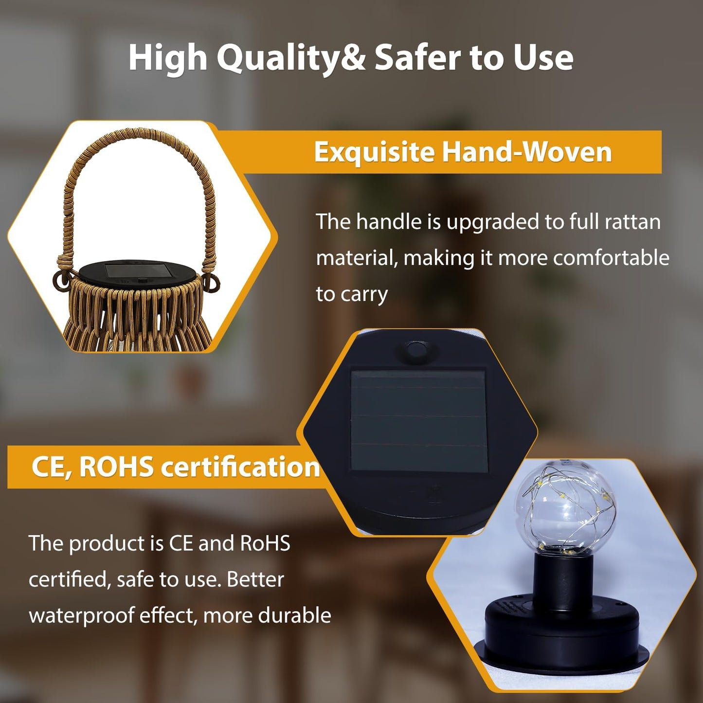 TOSTOOIRX Solar Lanterns Outdoor Waterproof Rattan Solar Lights for Outside Garden Decor Mothers Day Gifts Hanging Lanterns Decoration Outside