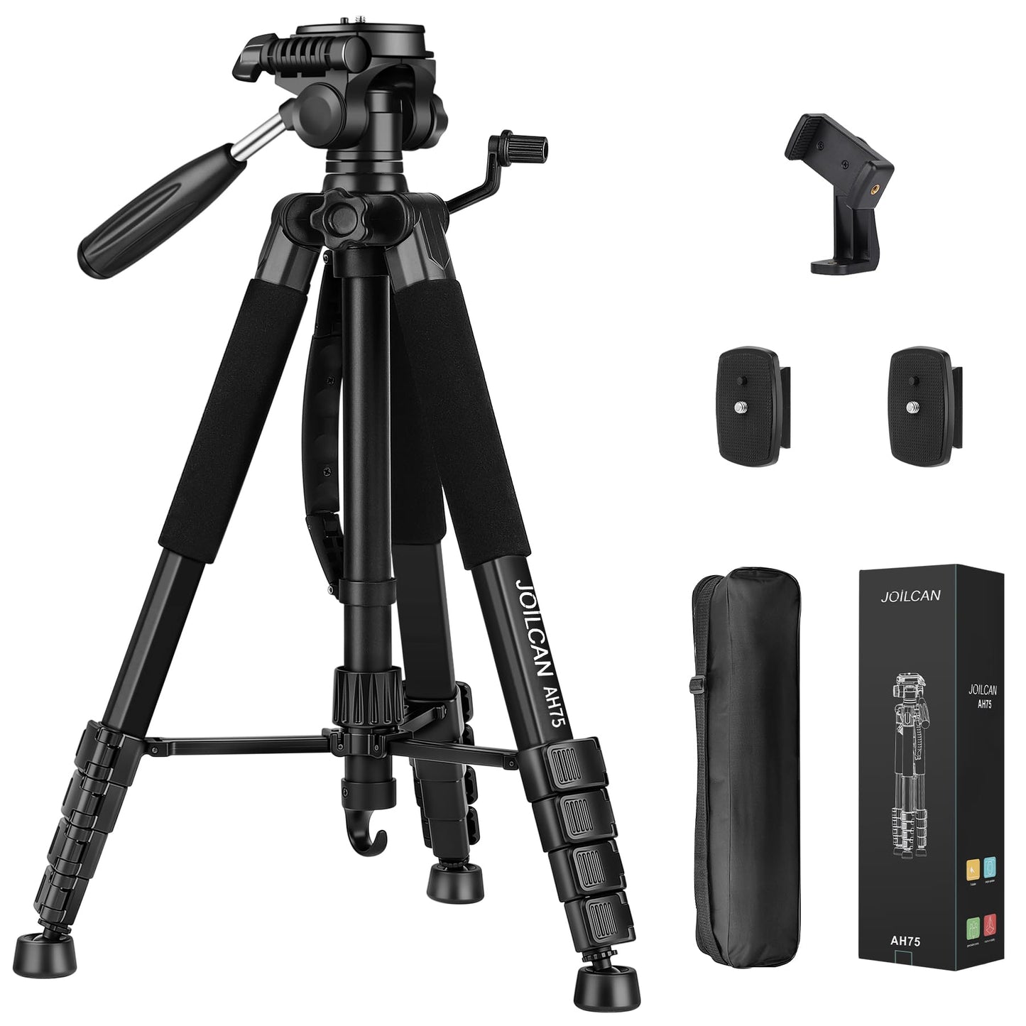 JOILCAN Tripod Camera Tripods, 74" Tripod for Camera Phone Video Recording, Heavy Duty Cameras Tripod Stand, Professional Travel DSLR Tripods