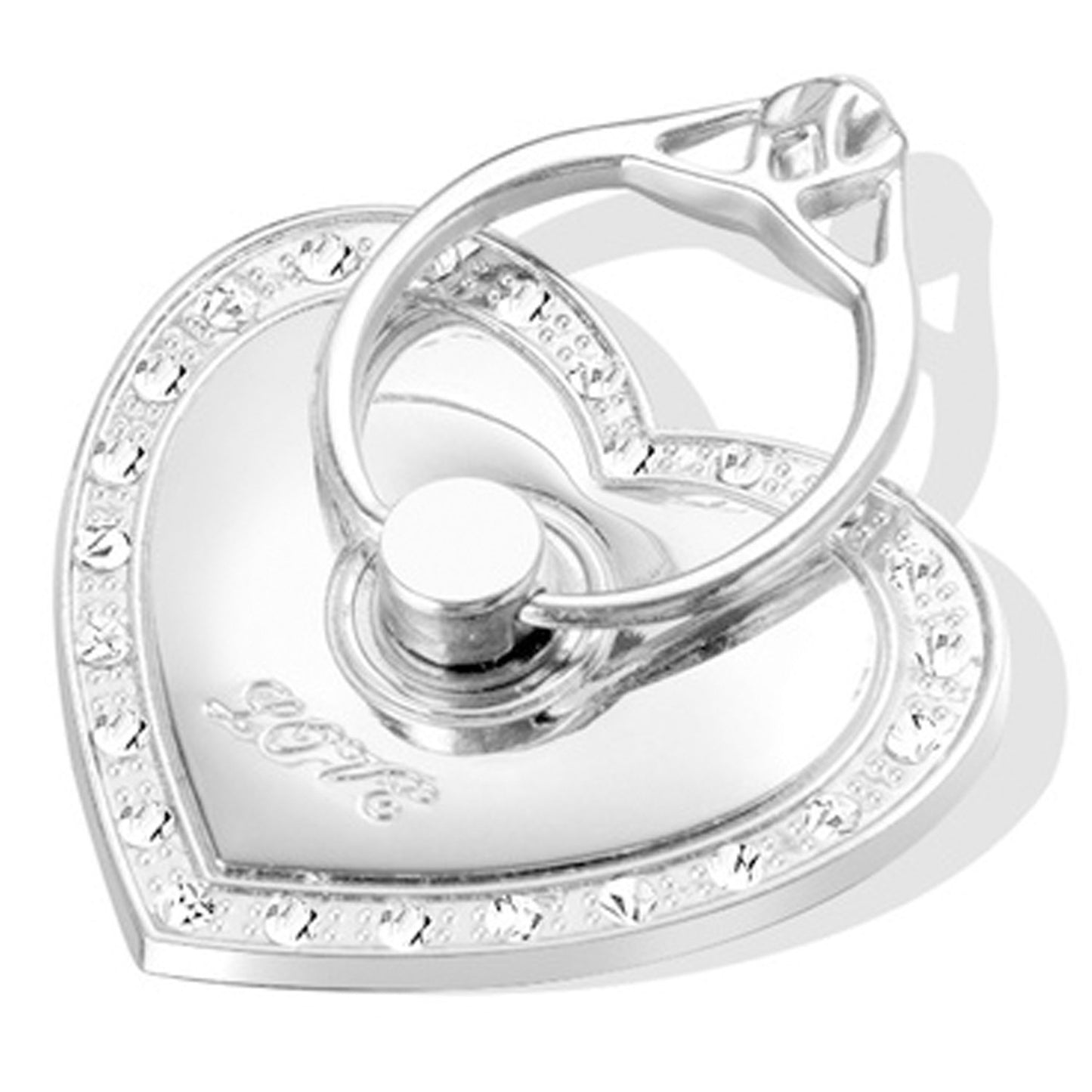 Phone Stand, Luxury Updated Re-Usable Metal Stainless Phone & Tablet Anti Drop Ring Stand Holder with Diamonds for iPhone iPod iPad Samsung and More