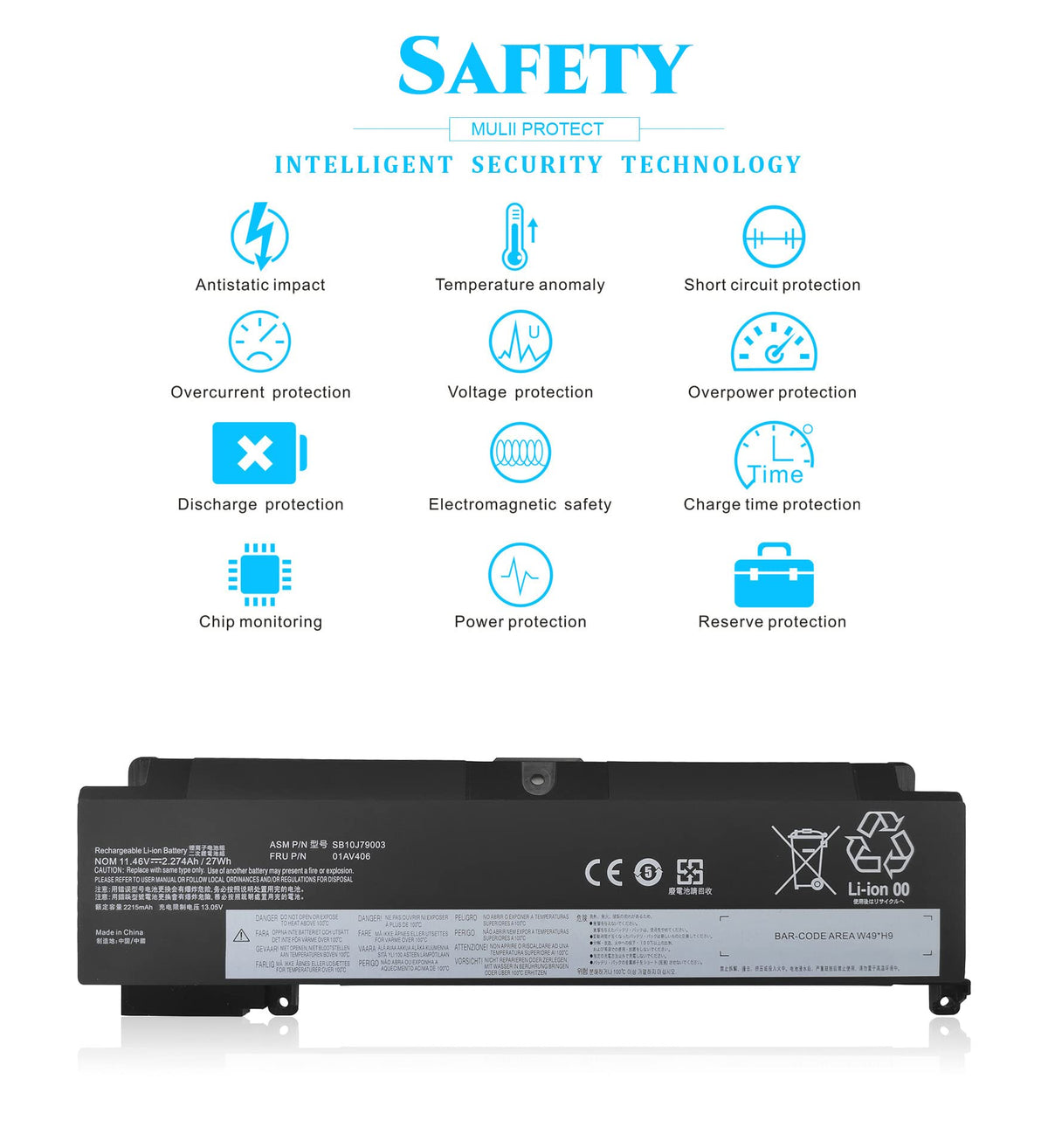 ESTENGPRO 01AV406 ThinkPad T470S Laptop Battery SB10J79003 Replacement for T460S T470S ThinkPad Series Internal 01AV405 00HW025 00HW038 00HW024