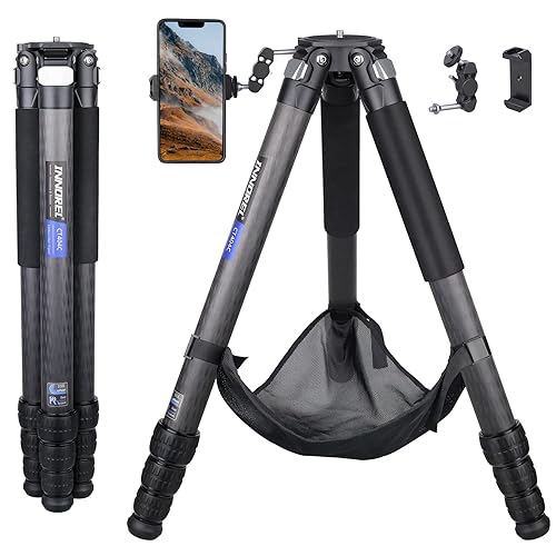 Compact Carbon Fiber Tripod - Heavy Duty 40mm Leg Tubes, Max Height 63.6in/162cm, Stable and Lightweight Travel Stand for DSLR, Video Cameras, Max