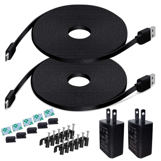 26FT Power Extension Cable Charger for Blink Outdoor(3rd Gen)/XT/XT2, Wyze Cam v4/v3/OG, Arlo Essential,Weatherproof Power Cord with Adapter