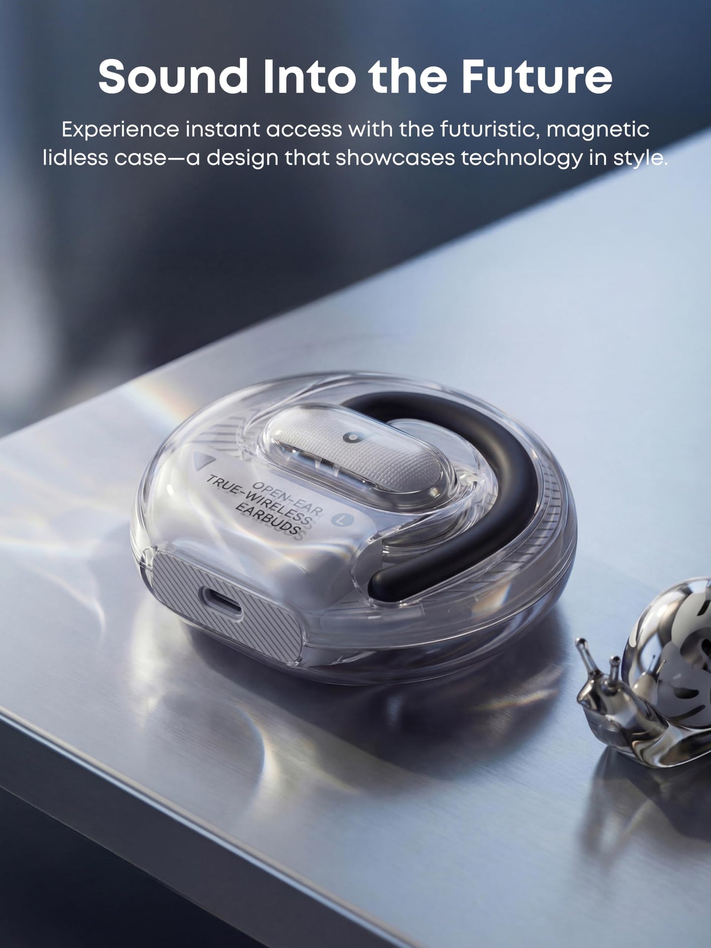 Soundcore V40i by Anker, Open-Ear Headphones, Clear Design, Lidless Case, 4 Adjustable Positions for Every Ear Size, Richer Bass, IP55, 21H Playtime…