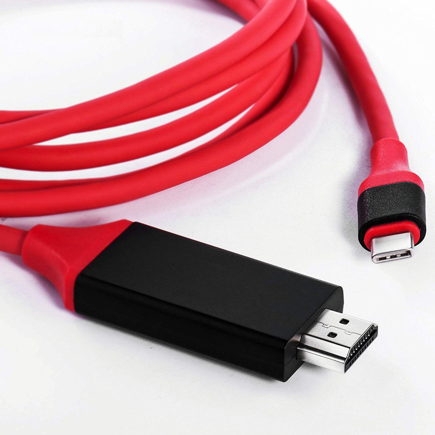 USB-C/PD 4k HDMI Cable Compatible with Microsoft Surface Book 2/Book 3/Pro X/Go 2/Pro 7 with Full 2160p@30Hz, 6Ft/2M Cable [Red, Thunderbolt 3