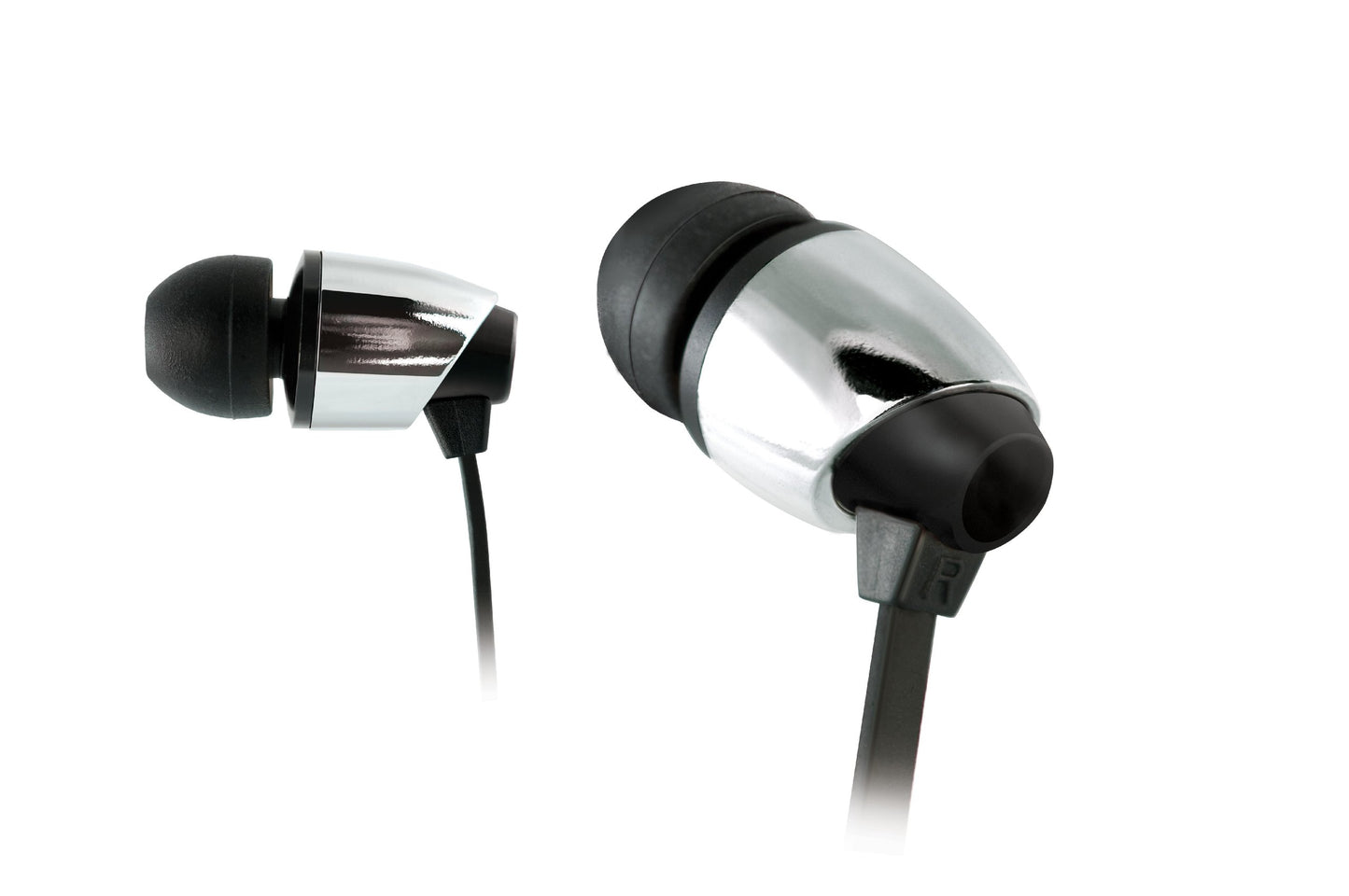 Bell'O Digital BDH440 Precision Bass-Ear Earbud Stye Headphone, Chrome/Matte Black