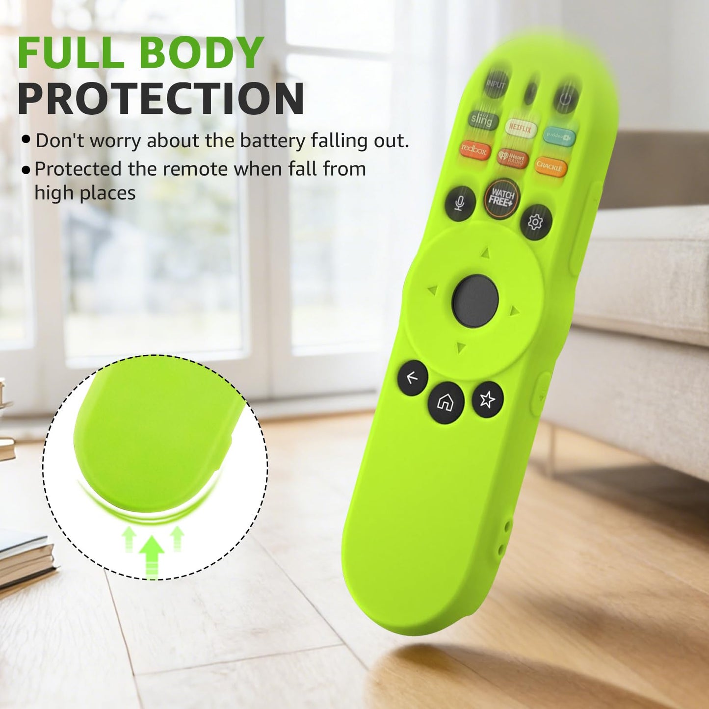 [2Pack] Climberer Cover for VIZIO XRT270,Smart TV Remote Control Replacement Glow in Dark Protective Skin Case - Blue & Green (XRT270)